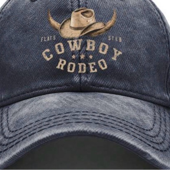 Cowboy Rodeo Denim Cap - Picture 2 of 2